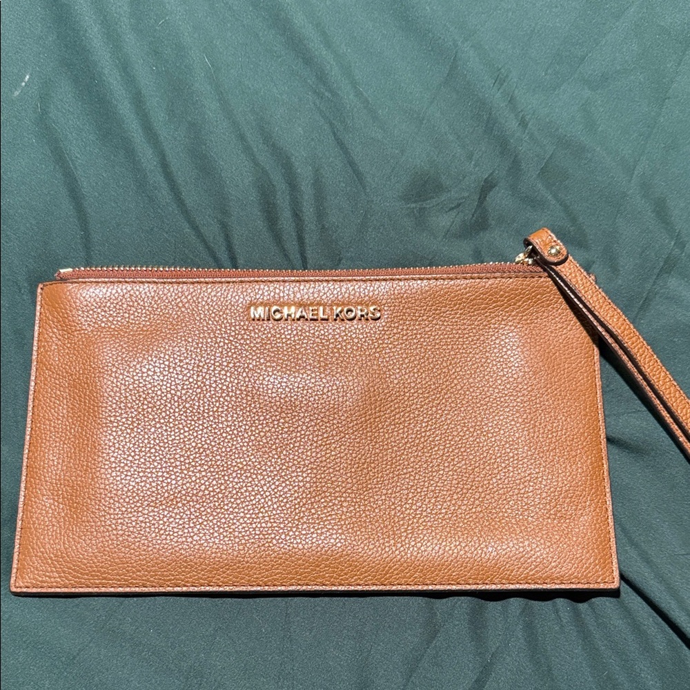 Michael Kors Tan Leather Wristlet